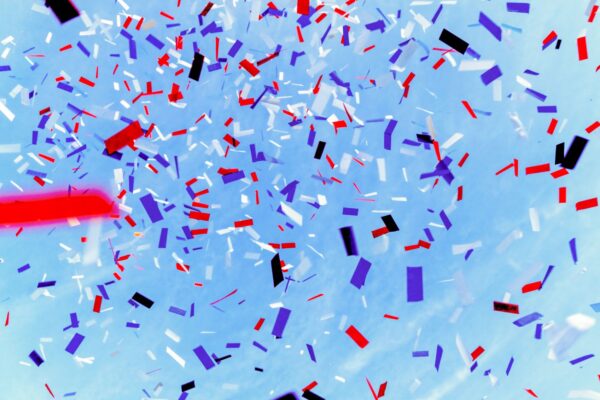 Confetti falling to symbolize small wins in life and moments of personal progress