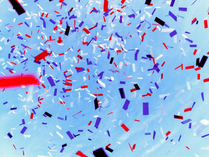 Confetti falling to symbolize small wins in life and moments of personal progress
