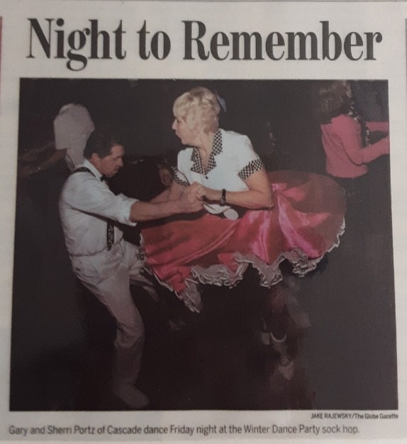 Gary and Sherri Portz swing dancing at a dance event, celebrating their shared love of music and dance. When life changes the route that is what they found.